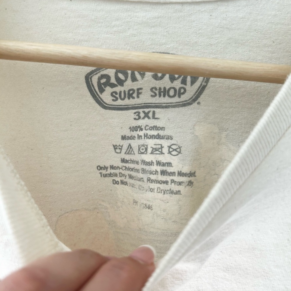 Y2K Ron Jon Surf Shop 3XL Cream Graphic Cotton Tee - Picture 2 of 4